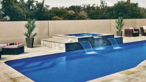 Imagine Pools FiberGlass Pool - The Square-Dream Spa Pool By PoolForce - Cost Inground Pool - Pools Near Me - clean fiberglass pool