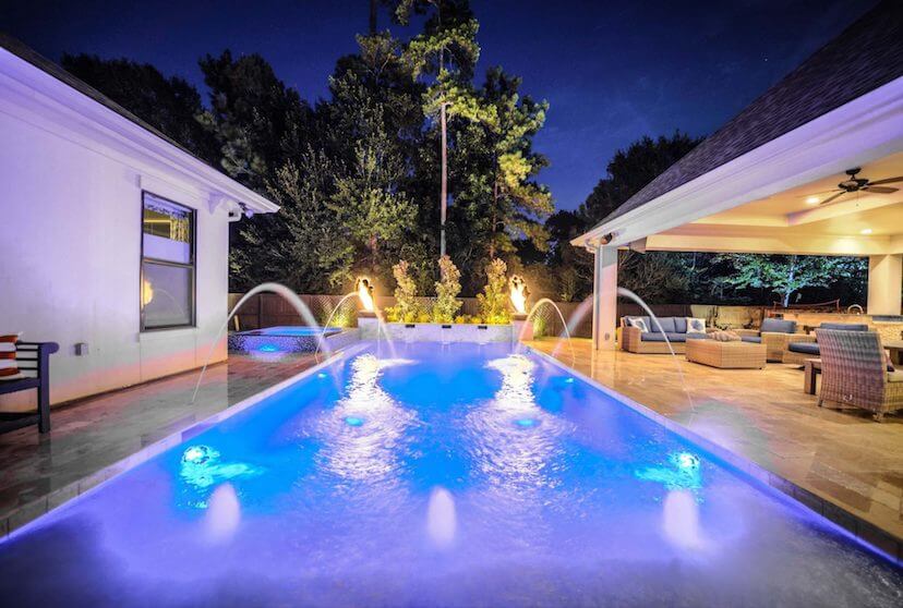 PoolForce - Custom Water Features Page - Custom Water Features - Deck Jets & Laminars