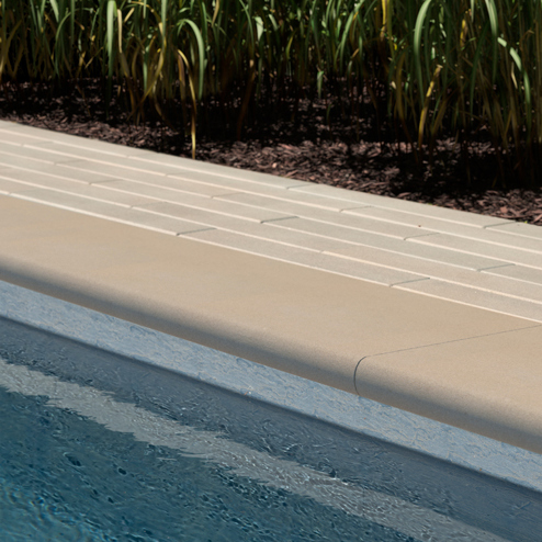 PoolForce - Pavers Page - Pool Coping & Wall Caps - Sandstone Bullnose - Natural Stone Collection